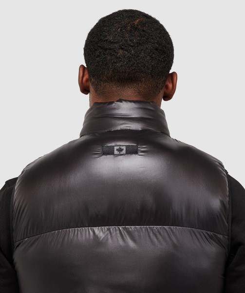 Malvini 2.0 Shiny Puffer Gilet Jet Black Zavetti Canada