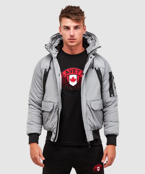 Grey Zavetti Canada Carrick Puffer Bomber Jacket