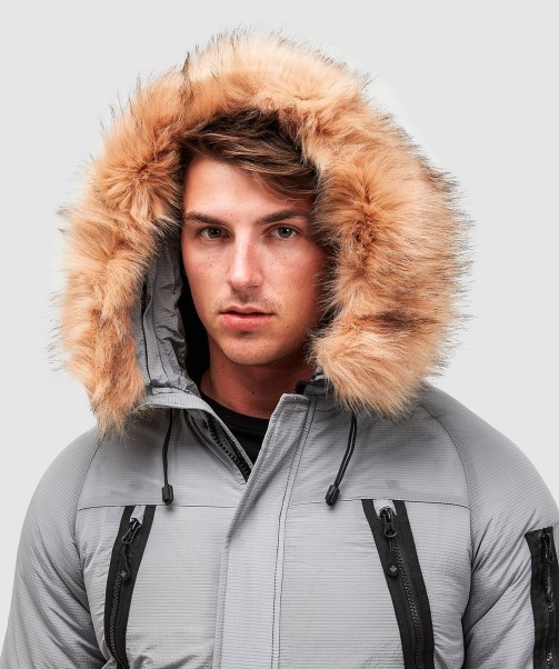 Grey Zavetti Canada Carrick Puffer Bomber Jacket