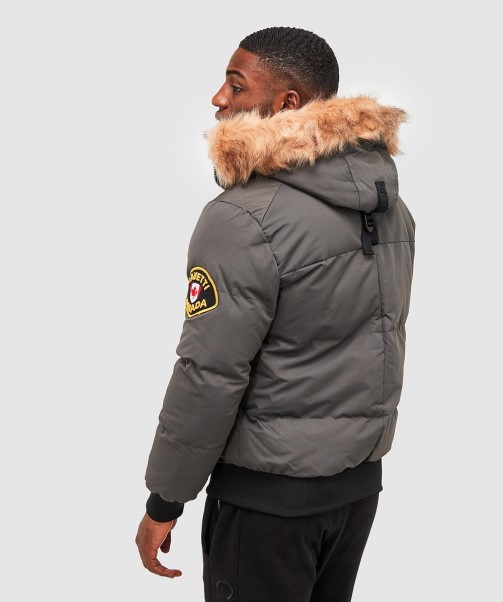 Aylmer Puffer Fur Hooded Bomber Jacket Zavetti Canada BLACK