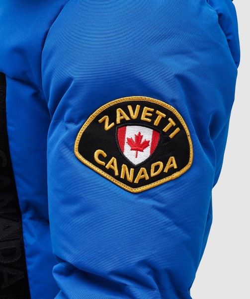 Aylmer Puffer Fur Hooded Bomber Jacket Zavetti Canada BLACK