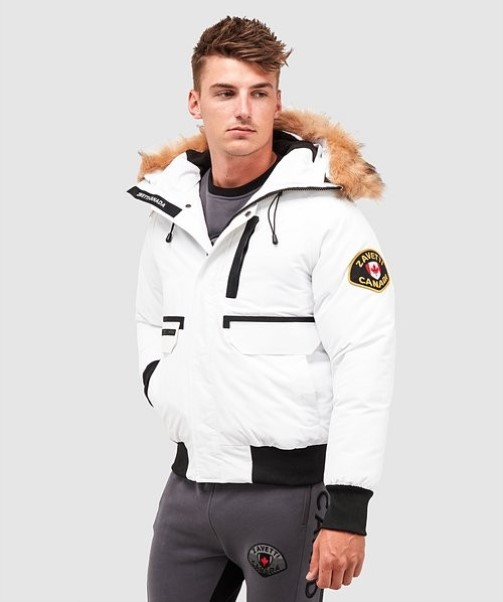 Abelli 2.0 Hooded Bomber Jacket White Zavetti Canada