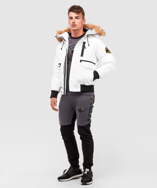 Abelli 2.0 Hooded Bomber Jacket White Zavetti Canada