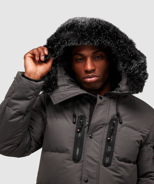 Zavetti Canada Grey Coderre Puffer Parka Jacket