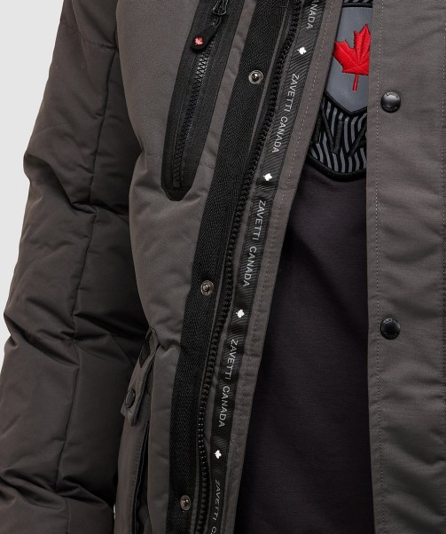 Zavetti Canada Grey Coderre Puffer Parka Jacket