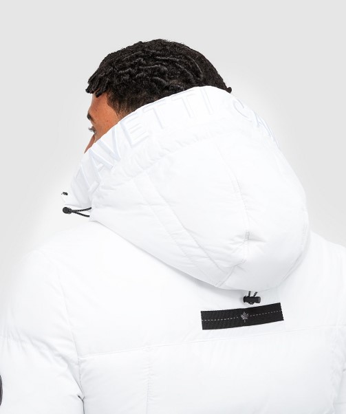Grayson Longline Puffer Jacket White Zavetti Canada Fashion