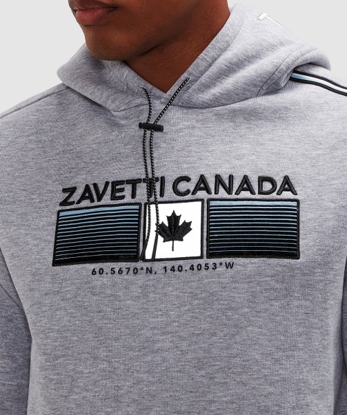 Grey Marl Ovello Overhead Hoodie Zavetti Canada