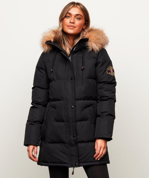 Zavetti Canada Womens Goshawa Puffer Parka Jacket BLACK