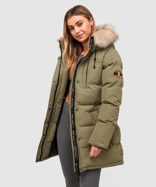 Zavetti Canada Fashion STONE Womens Goshawa Puffer Parka Jacket