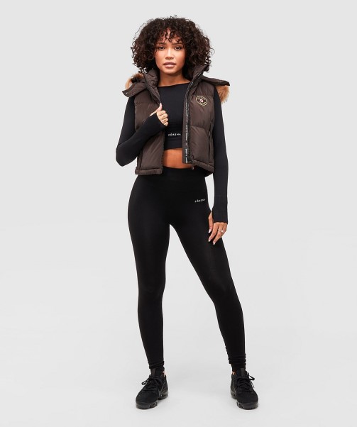 Black Womens Bellucci 2.0 Cropped Gilet Zavetti Canada