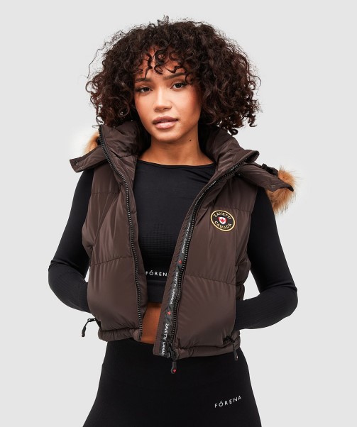 Black Womens Bellucci 2.0 Cropped Gilet Zavetti Canada