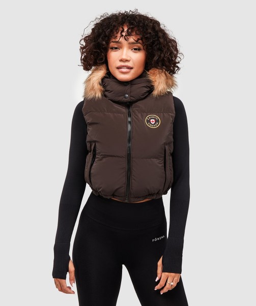 Black Womens Bellucci 2.0 Cropped Gilet Zavetti Canada