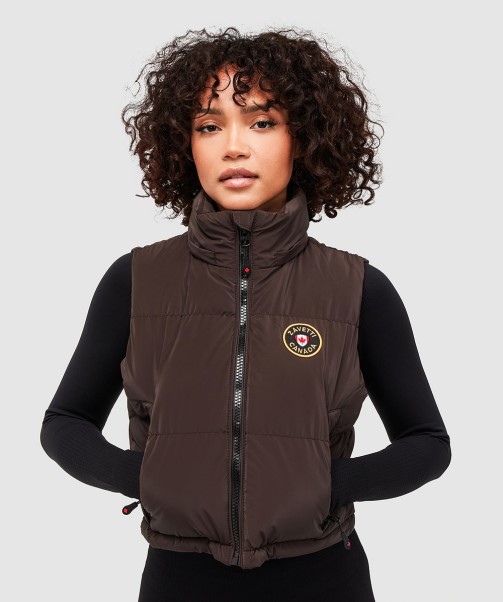 Black Womens Bellucci 2.0 Cropped Gilet Zavetti Canada