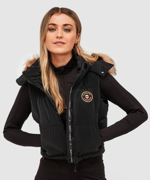 Black Womens Bellucci 2.0 Cropped Gilet Zavetti Canada