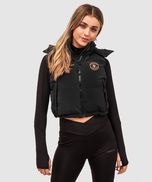 Black Womens Bellucci 2.0 Cropped Gilet Zavetti Canada