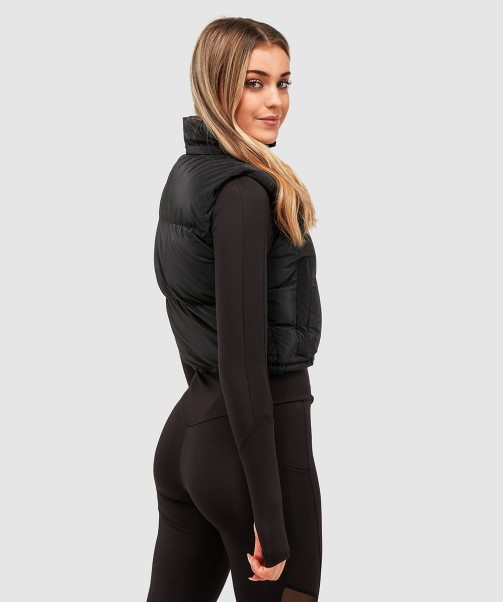 Black Womens Bellucci 2.0 Cropped Gilet Zavetti Canada