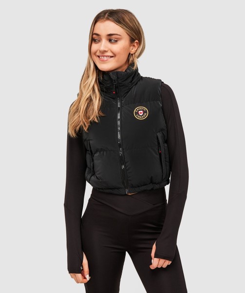 Black Womens Bellucci 2.0 Cropped Gilet Zavetti Canada