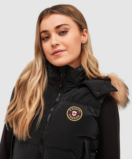 Black Womens Bellucci 2.0 Cropped Gilet Zavetti Canada