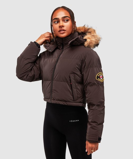 Womens Bellucci 2.0 Crop Jacket Zavetti Canada Fashion Brown