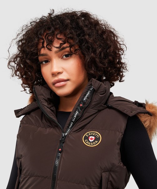 Zavetti Canada Fashion Brown Womens Bellucci 2.0 Crop Gilet