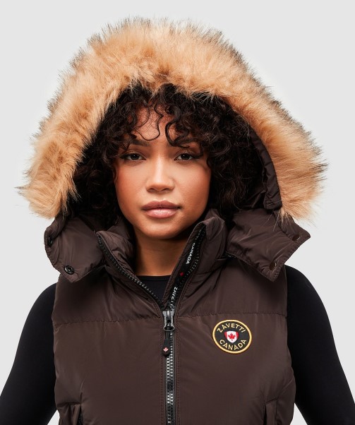 Zavetti Canada Fashion Brown Womens Bellucci 2.0 Crop Gilet