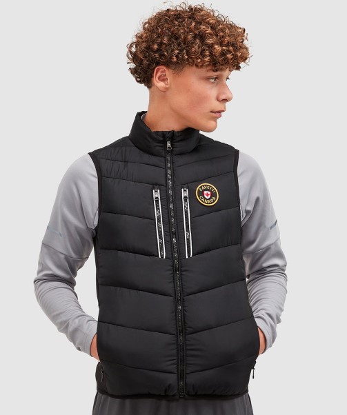 Black Junior Meslin Puffer Gilet Zavetti Canada Fashion