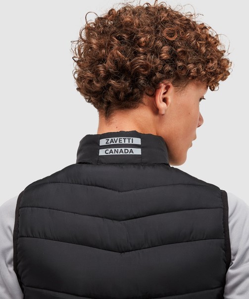 Black Junior Meslin Puffer Gilet Zavetti Canada Fashion