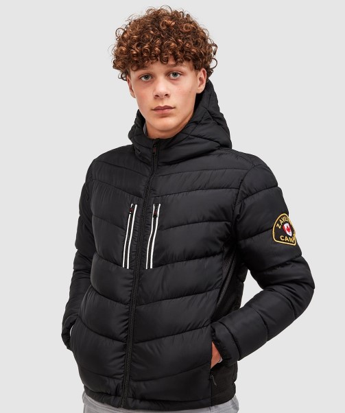 Junior Meslin Hybrid Puffer Jacket Zavetti Canada Black