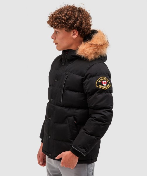 Junior Oshawa 3.0 Puffer Parka Jacket Black Zavetti Canada
